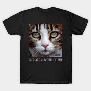 Cats are a work of art - artistic cat - soulful tabby kitty art T-Shirt